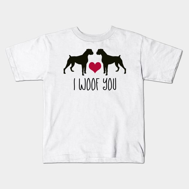 I woof You, Boxer Dog Gifts for Men and Women Kids T-Shirt by 3QuartersToday